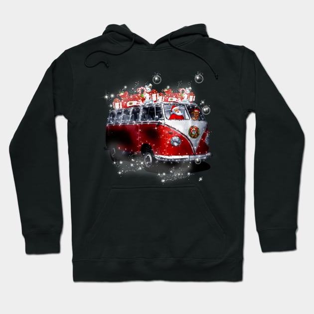 Car_Christmas_Santa_Clause_Driving_Bus Hoodie by TeeAbe